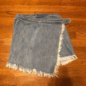 Wrap denim skirt